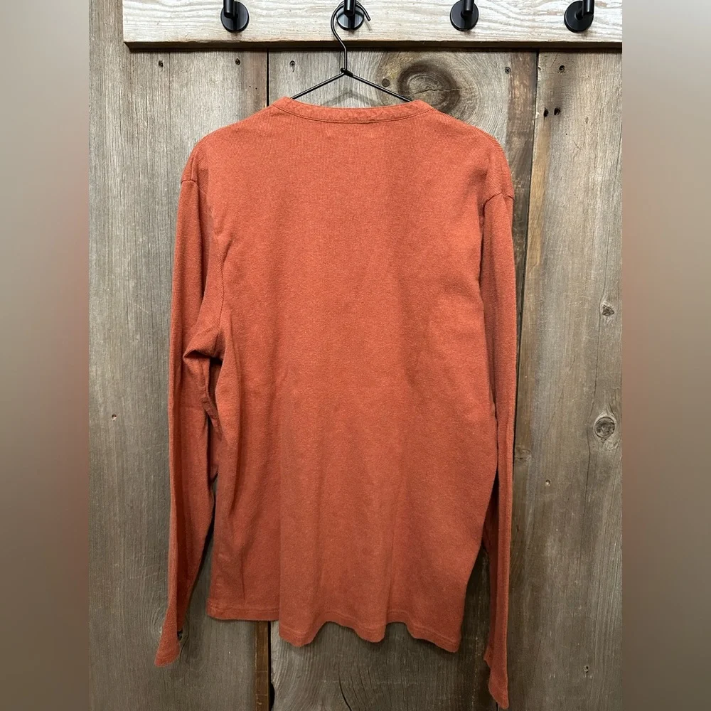 Y2K J. Crew Thermal Henley in Dark Cinnamon Size XL Men’s